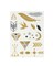 Wrapables Celebrity Inspired Temporary Tattoos in Metallic Gold Silver and Black (6 Sheets), Large, Feathers & Floral